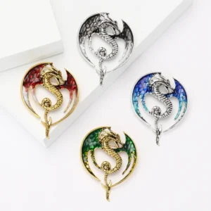 broche ancienne dragon