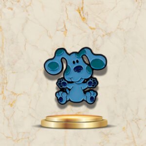 Broche fantaisie en forme de chien bleu, accessoire tendance et ludique