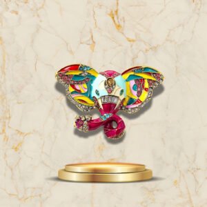 Accessoire de mode broche éléphant artistique, design original et élégant