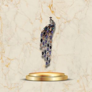 Broche Paon Art Nouveau bijou scintillant inspiré du paon royal