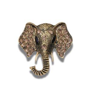 Broche Tete Elephant fond blanc