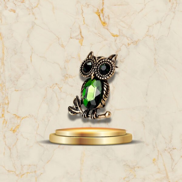 Bijou hibou ancien cristal coloré tendance