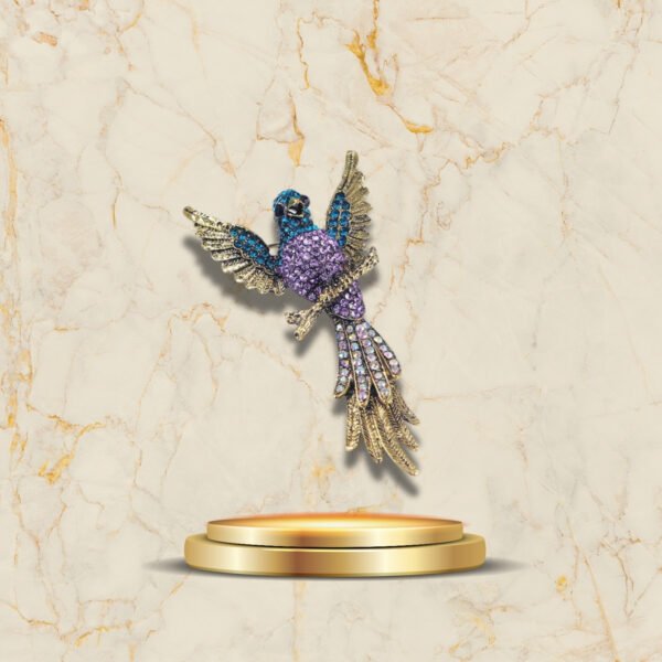 Accessoire chic Broche Oiseau Art Deco brillante et raffinée