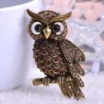 symbole hibou broche antique