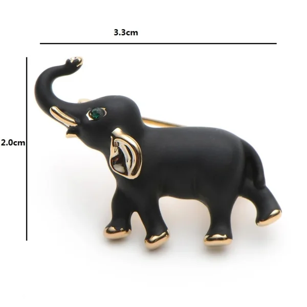 broche en forme d'éléphant noir