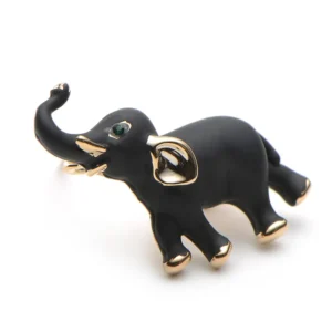 broche éléphant noir