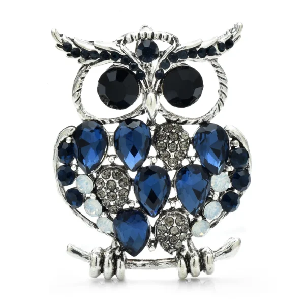 broche strass hibou