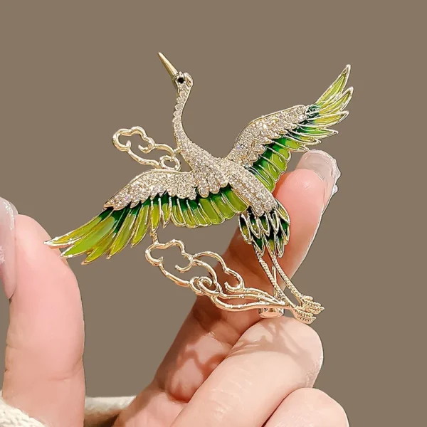 broche motif oiseau en strass
