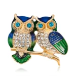 broche hibou duo