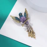 broche stylisée oiseau art deco