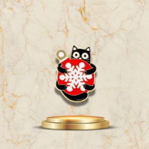 Broche Chat De Noël en émail coloré, bijou fantaisie pour les fêtes