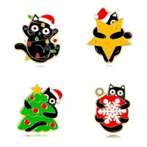 Broches Bijoux Chat De Noel