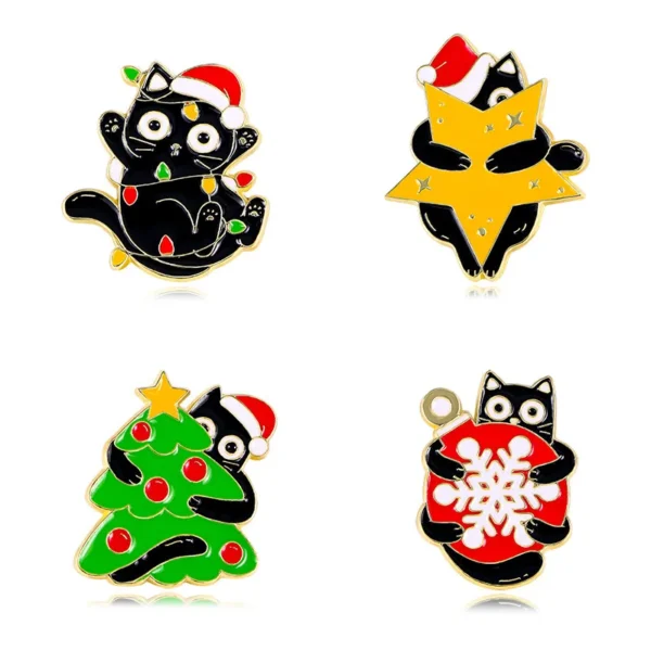 Broches Bijoux Chat De Noel
