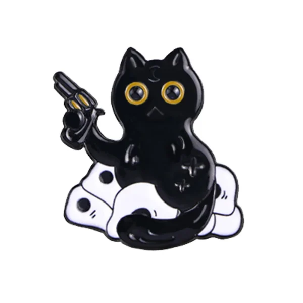 Broche chat et chapeau