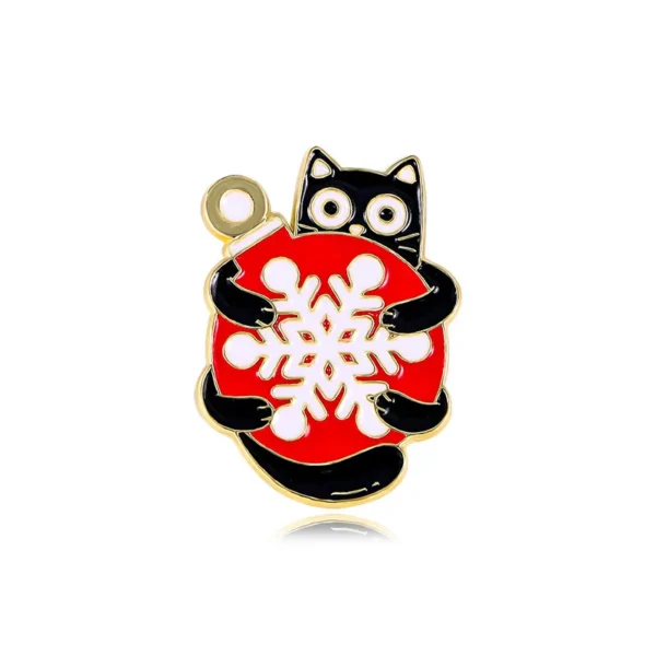 Broche chat boule flocon