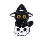 Broche Haloween Chat Sorcière