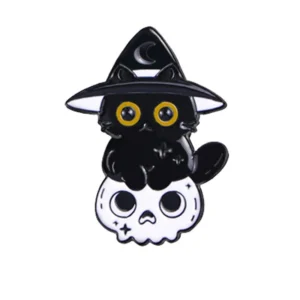 Broche Haloween Chat Sorcière