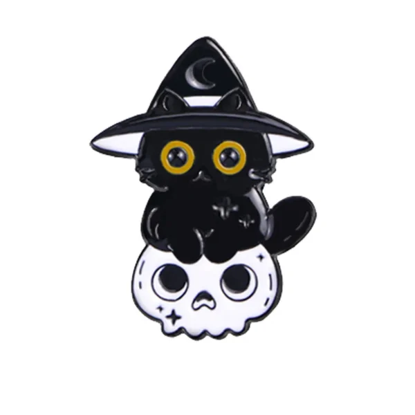 Broche Haloween Chat Sorcière