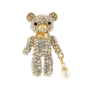 Broche Dorée Strass Noël
