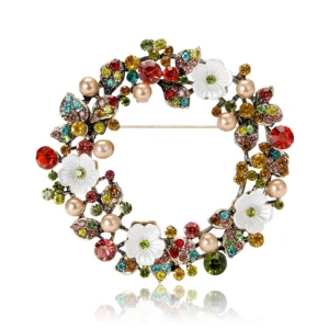 broche couronne de noël festive