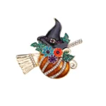 broche citrouille sorcière