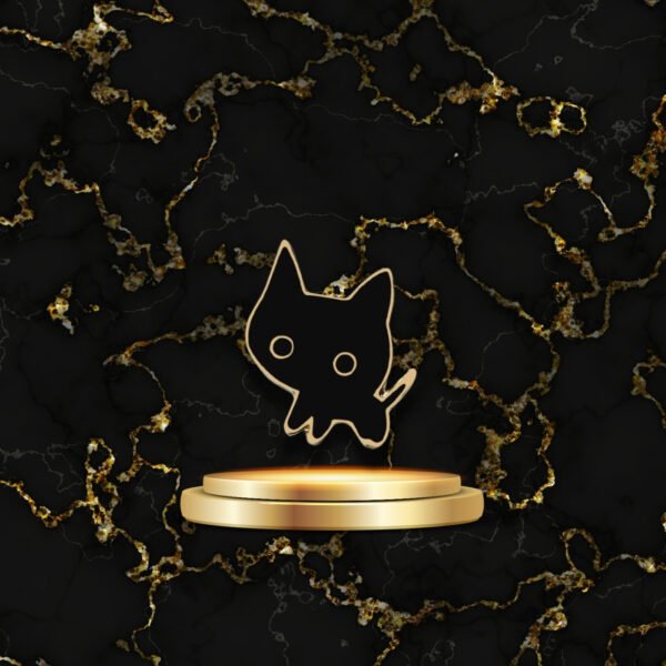 Bijou fantaisie broche chat minimaliste