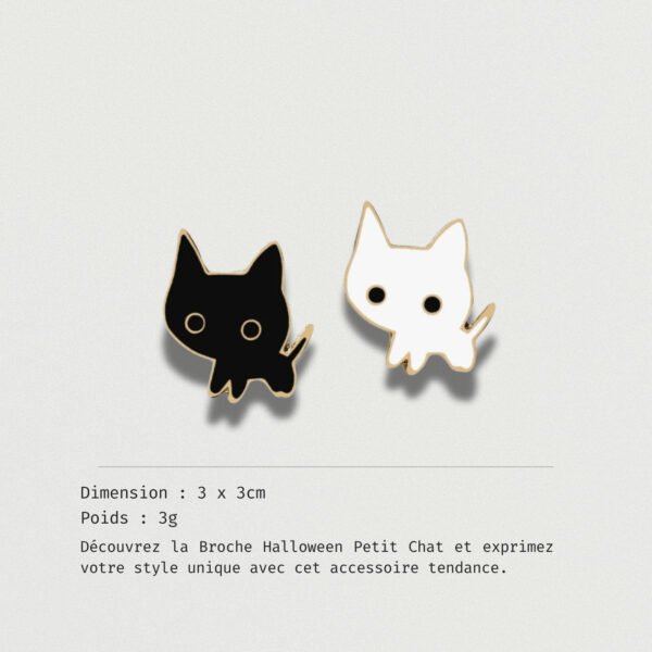 Broche décorative petit chat style Halloween