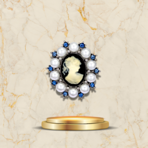 Broche Camée Antique Perlée - Accessoire vintage avec perles raffinées