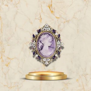 Broche Camée Ornée D’étoiles marbre