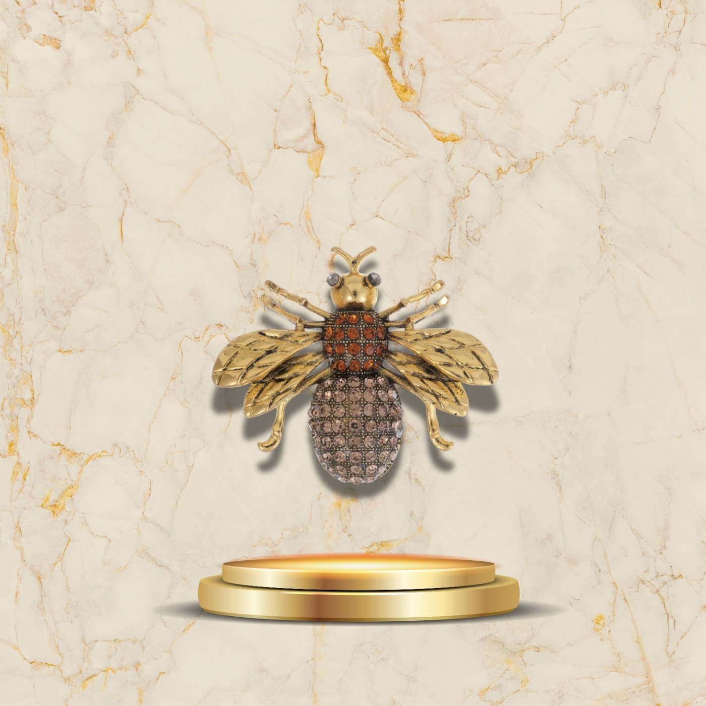 Broche Abeille Translucide marbre 3