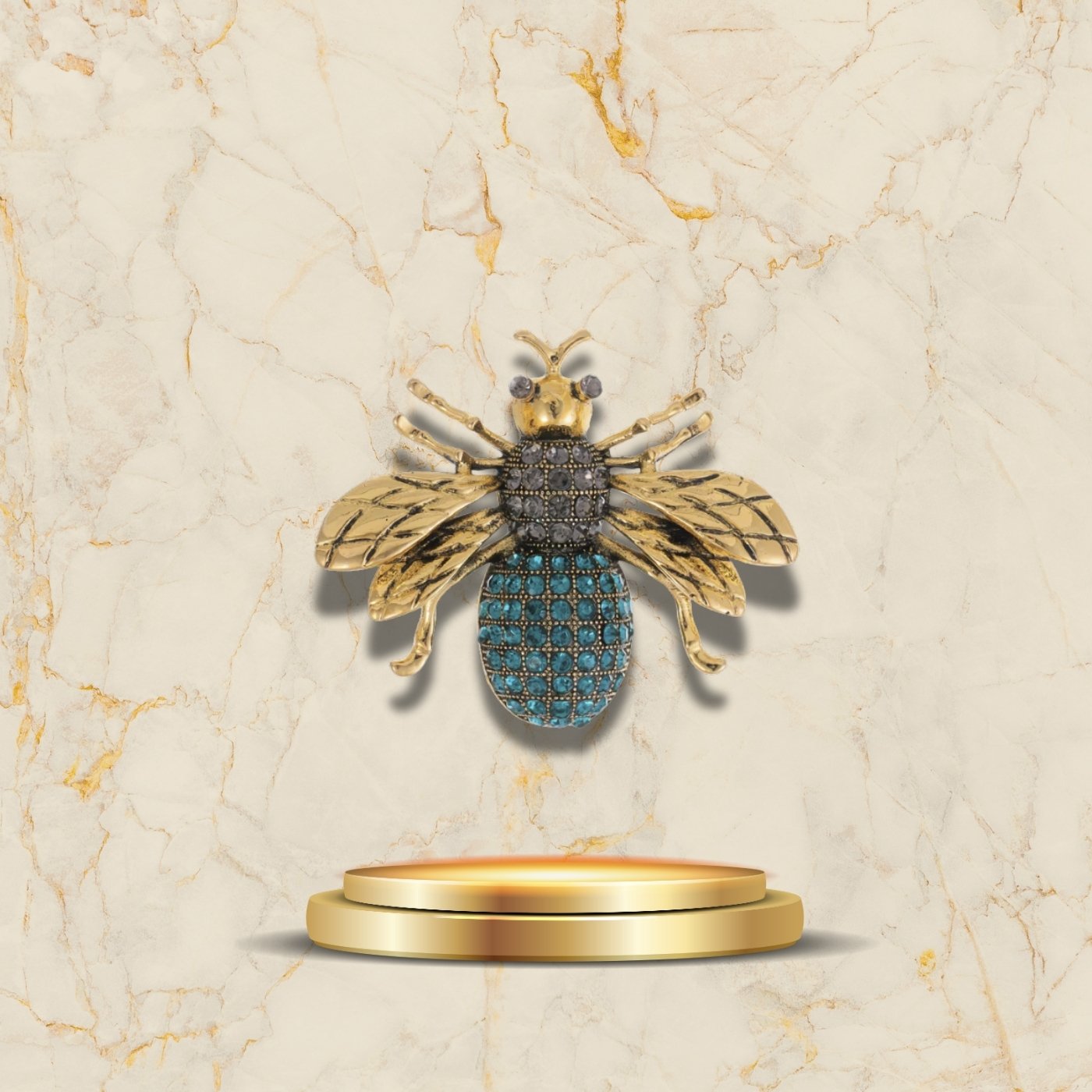 Broche Abeille Translucide marbre 2