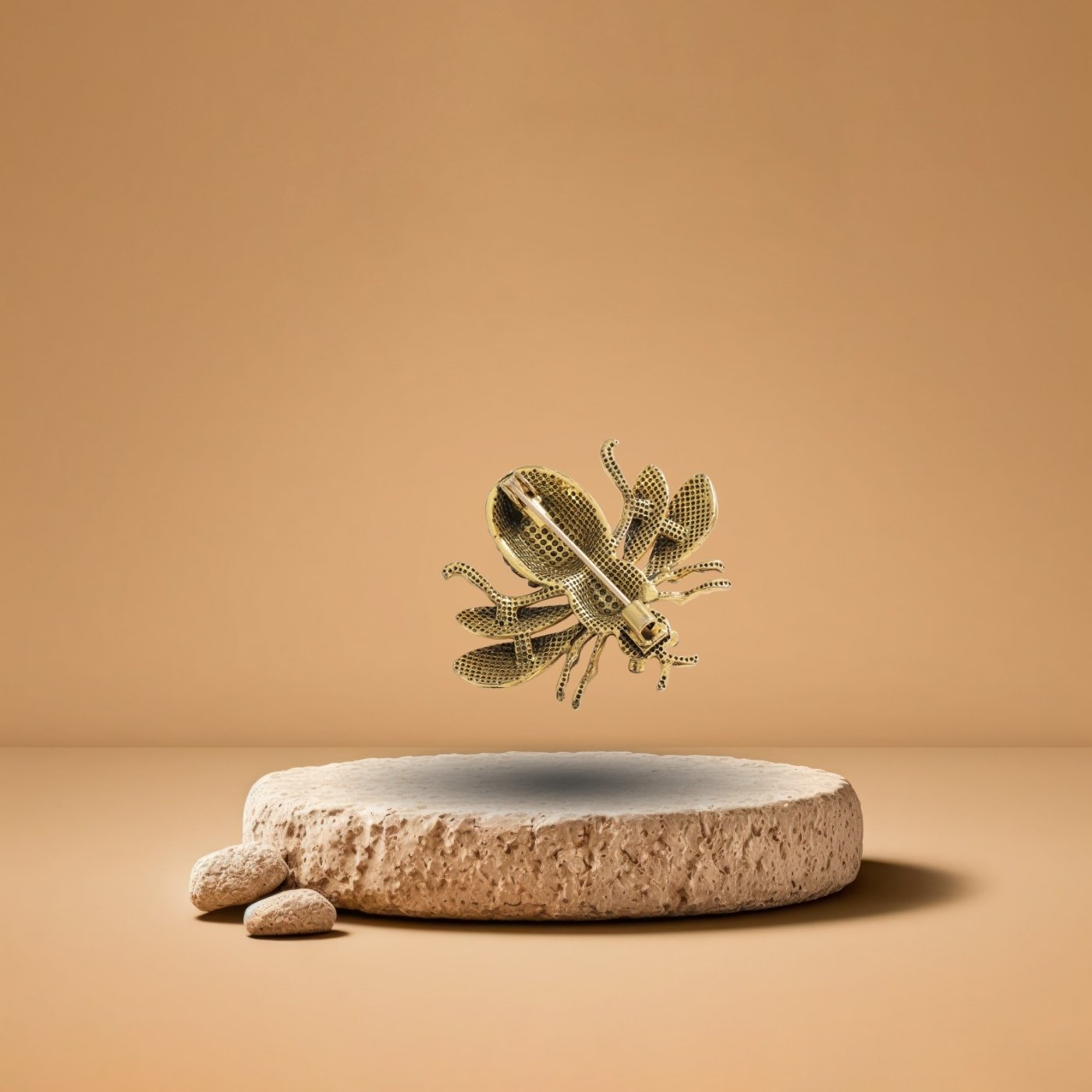 Broche Abeille Translucide marbre derrière