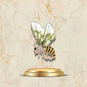 Broche Abeille Naturelle marbre 1