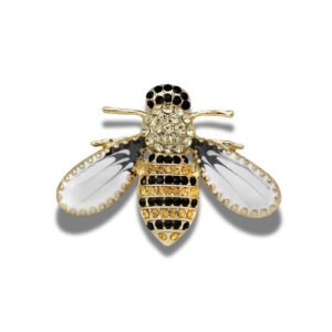 Broche Abeille Nacrée fond blanc