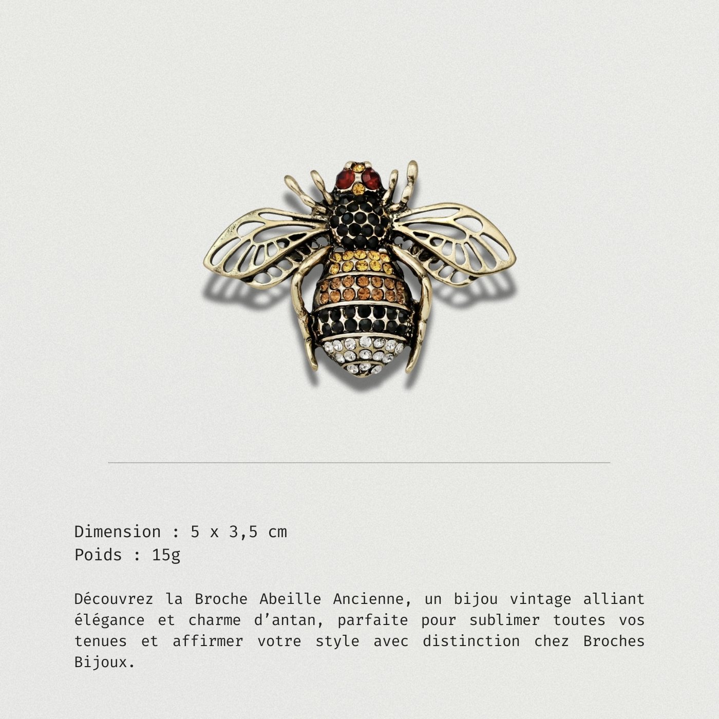 Broche Abeille Ancienne description