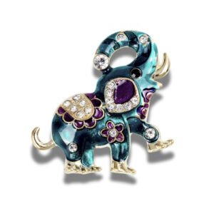 Broche Éléphant Rétro fond blanc