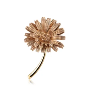 Broche en forme de chrysanthème doré