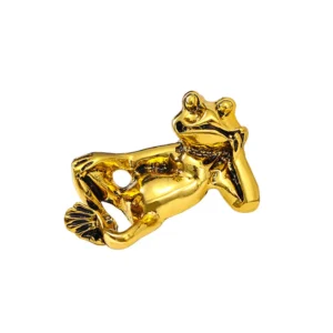 Broche Grenouille Doré sur fond neutre