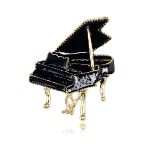 Broche en forme de piano élégante et raffinée