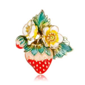 Broche Vintage en forme de fraise