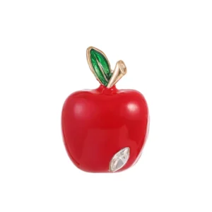 Broche Pomme Rouge sur fond neutre