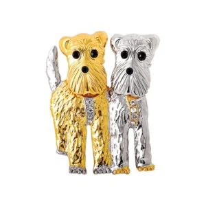 Broche Chien Style Schnauzer en métal élégant