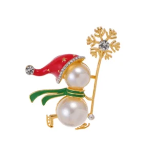 Broche Noël Perlé avec design élégant et perlé