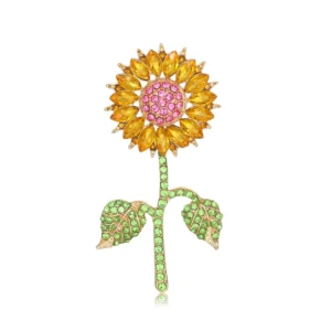 Broche Tournesol En Strass avec strass étincelants