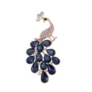 Broche élégante en forme de paon
