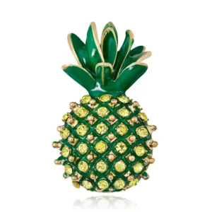Broche originale en forme d'ananas avec strass