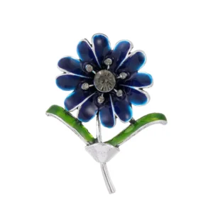 Broche Fleur Bleue sur fond clair