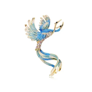 Broche Phoenix Rêveur en métal avec design artistique