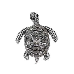 Broche en forme de tortue en métal élégant