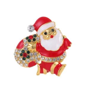 Broche Père Noël élégante en métal